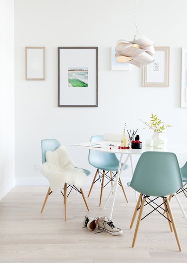 Scandinavian dining room with Eames dining chiars