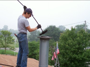 Cleaning a chimney