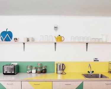 Color-blocked kitchen