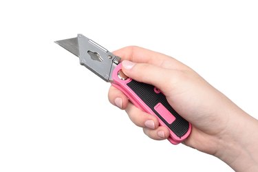 Pink utility knife.