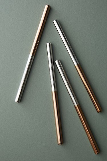 copper dipped metal straws