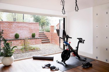 basement gym idea with bifold doors