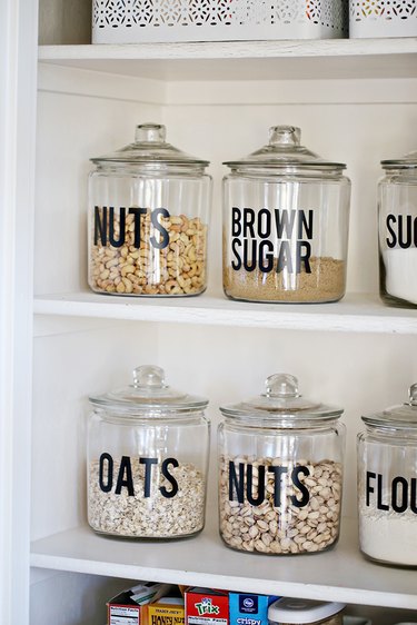 Kitchen pantry storage ideas with modern labels