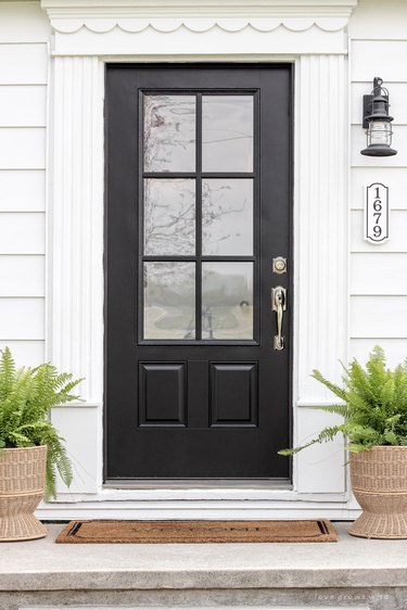 black exterior door idea with window inserts for white house with