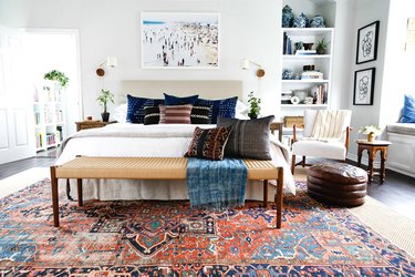 pattern-filled bedroom