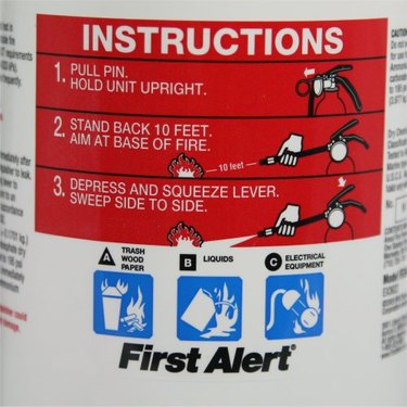 Fire extinguisher label.