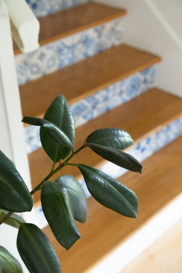 Removable wallpaper stair risers