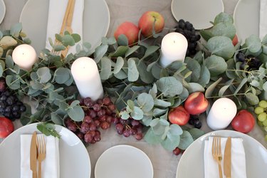 DIY eucalyptus table runner