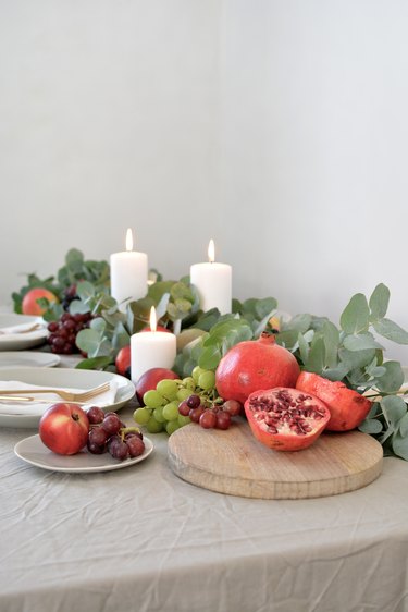 DIY eucalyptus table runner