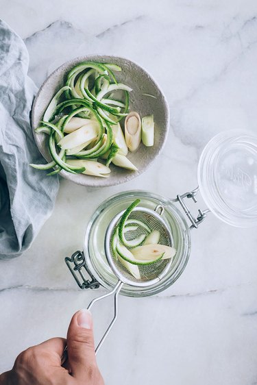 Straining Infused Vinegar