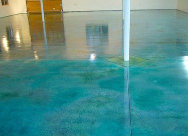 Acid stained concrete floor.