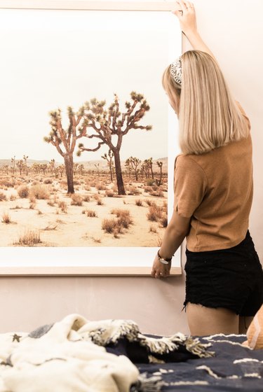 Aileen Xu hanging Joshua tree print