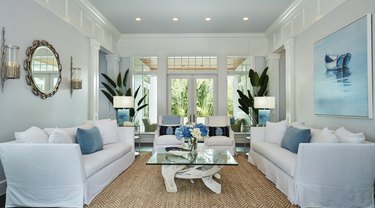 coastal furniture in a bright living room