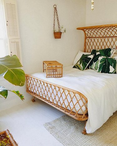 anthropologie rattan bed frame tropical bedroom