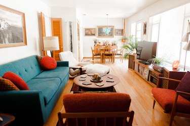 Another view of the living room + dining room.