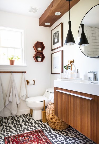 Simple Bathroom Makeover - Renter Friendly - The Merrythought