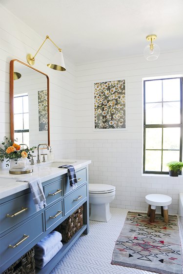 Simple Bathroom Makeover - Renter Friendly - The Merrythought