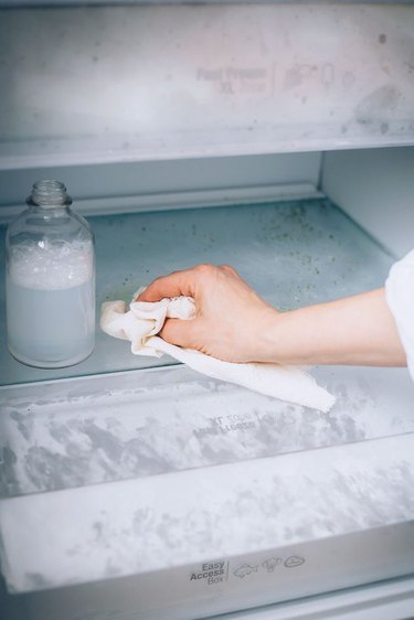 Cleaning the inside of a refrigerator