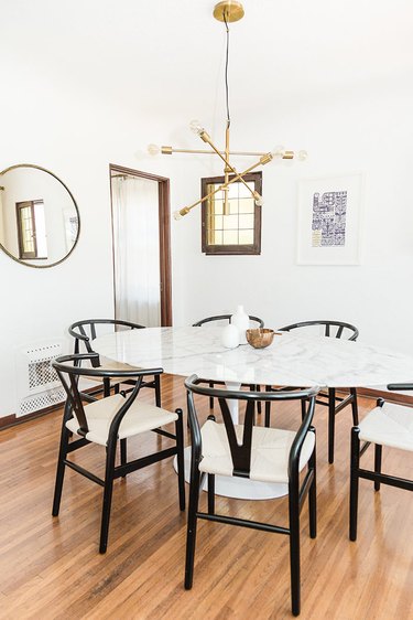 white midcentury dining room