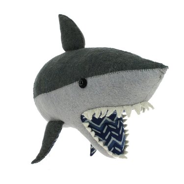 Fiona Walker Shark Head with Ikat Print Wall Decor