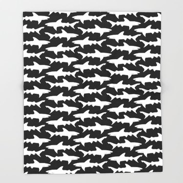 Society6 Shark Throw Blanket