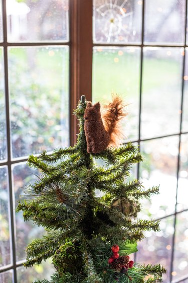 Christmas Tree Decoration ideas with squirrel tree topper