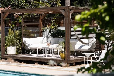 patio area next to pool