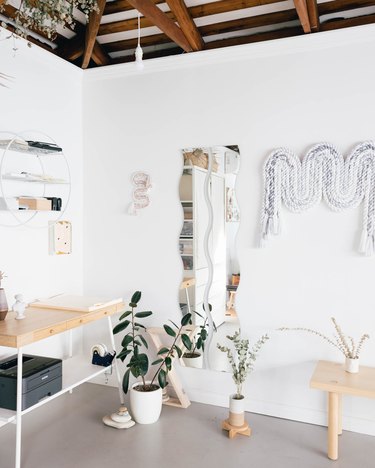 studio space with wall hangings