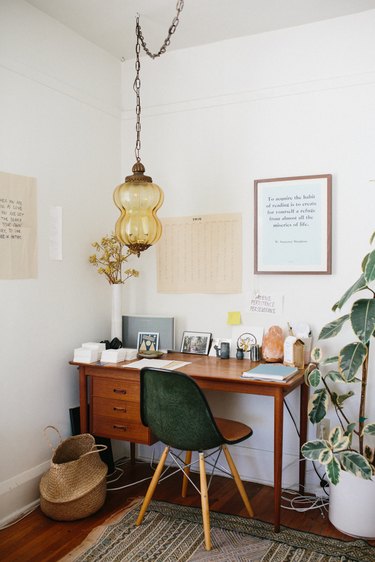 vintage midcentury modern furniture in home office