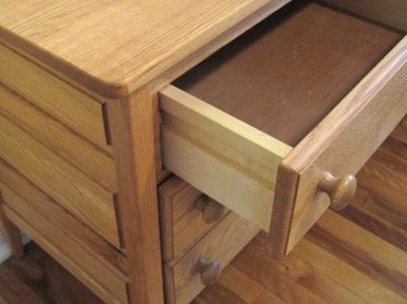 Half open drawer.