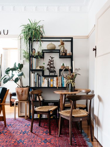 vintage midcentury modern furniture in dining room