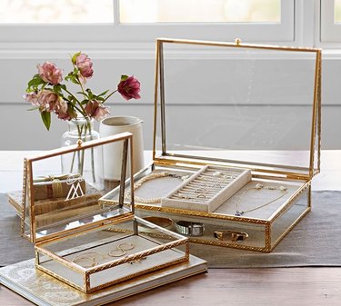 Pottery Barn Antique Gold Jewelry Box