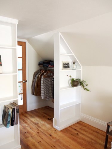 finished attic idea for closet with built-ins