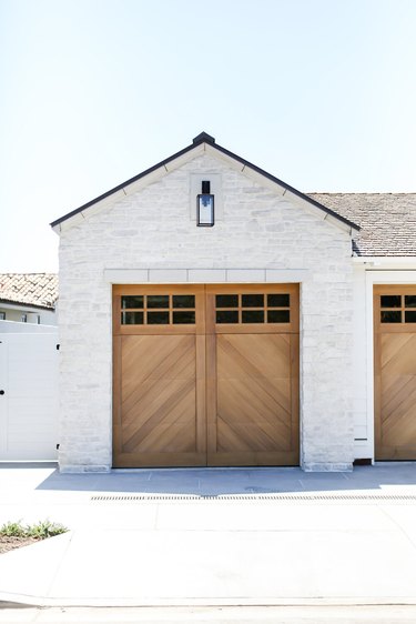 Exterior Garage Lighting on farmhouse exterior with farmhouse style glass lighting