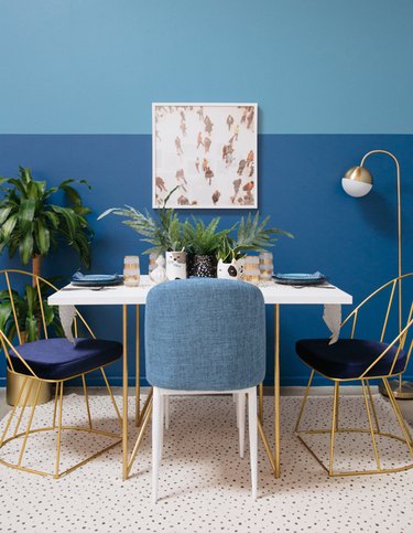 two tone blue dining room oh joy