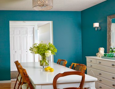 calypso blue dining room makeover