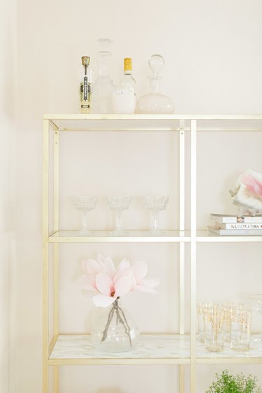 Gold and marble shelving