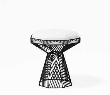 wire frame accent stool with seat cushion