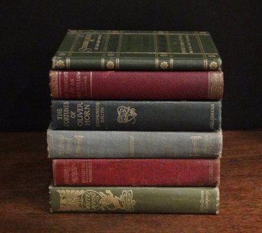 Stack of 6 Antique Books, $55