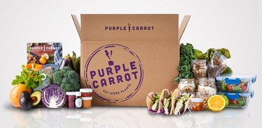A Purple Carrot meal box