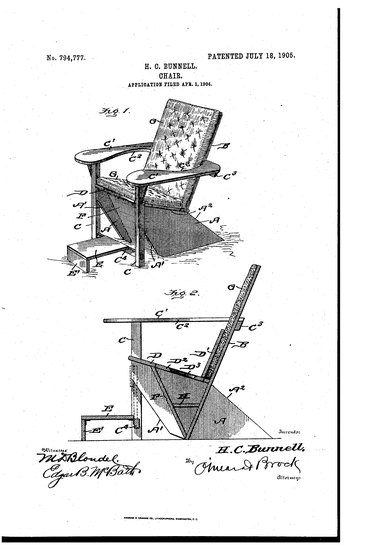 1905 Westport Adirondack chair patent