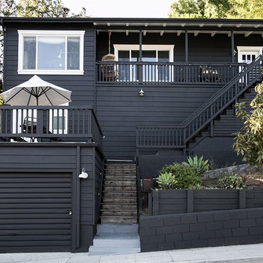 black home exterior for a craftsman style residence