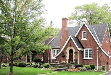 Brick house in quiet neighborhood.