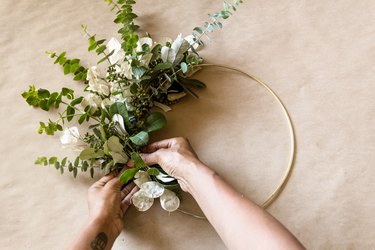 DIY Gold Hoop Wreath