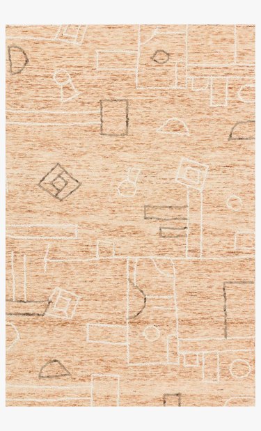 terracotta rug with doodles