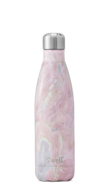 pink marble pattern refillable water bottle