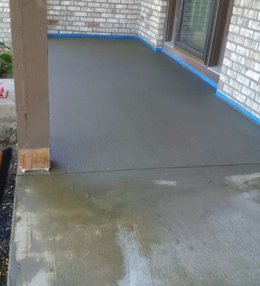 Resurfacing a concrete porch.