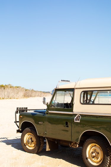 Kara Rosenlund car parked on beach