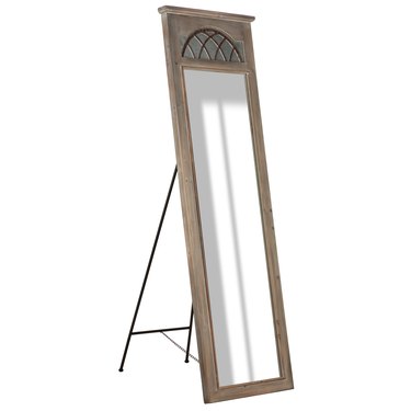 Patton Wall Decor Rustic Wood and Galvanized Metal Full Length Standing Floor Mirror, $186