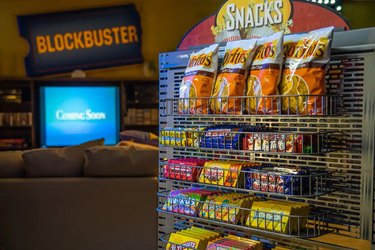 blockbuster store with snack rack
